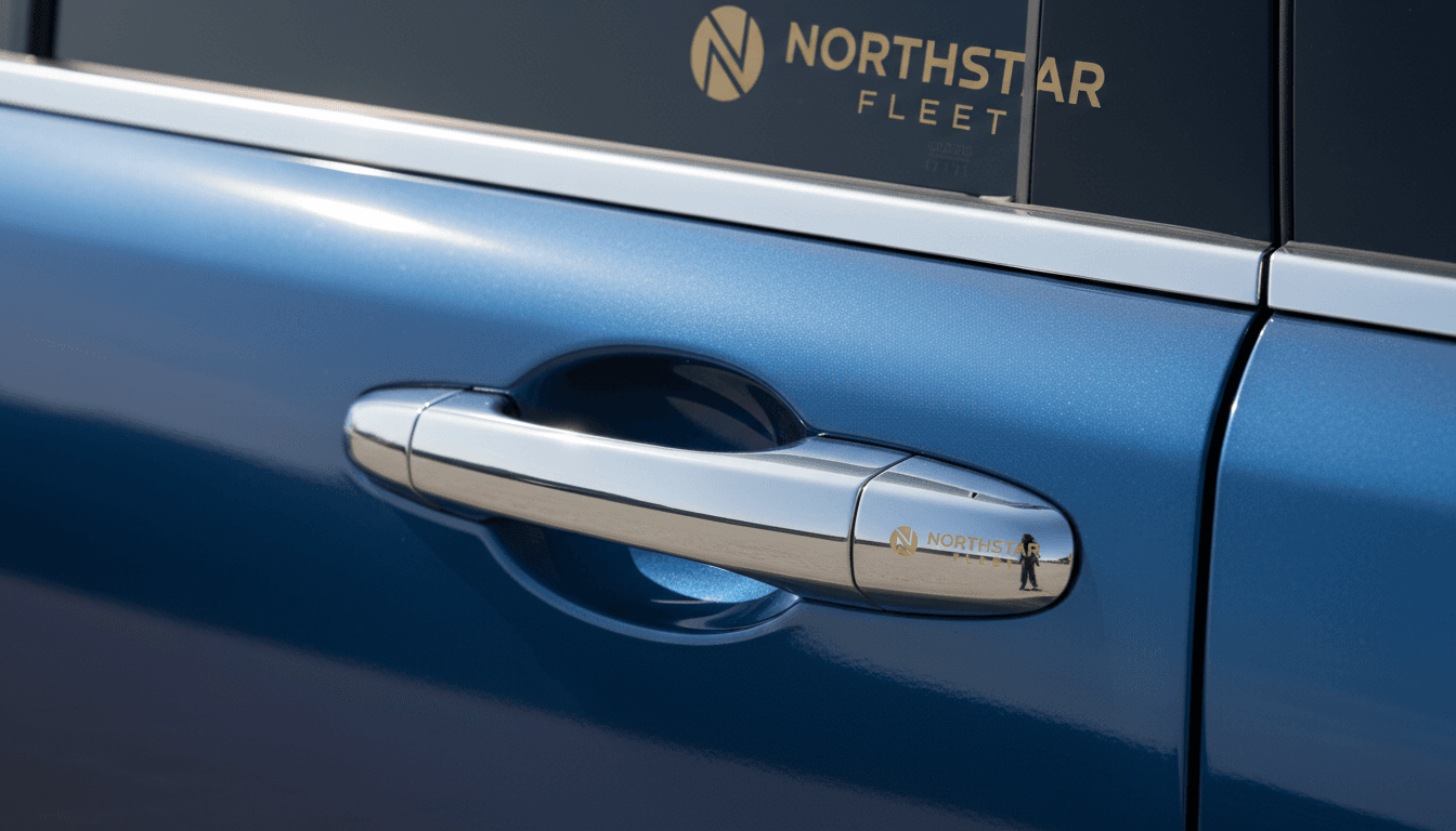 Close-up detail of a well-maintained vehicle door